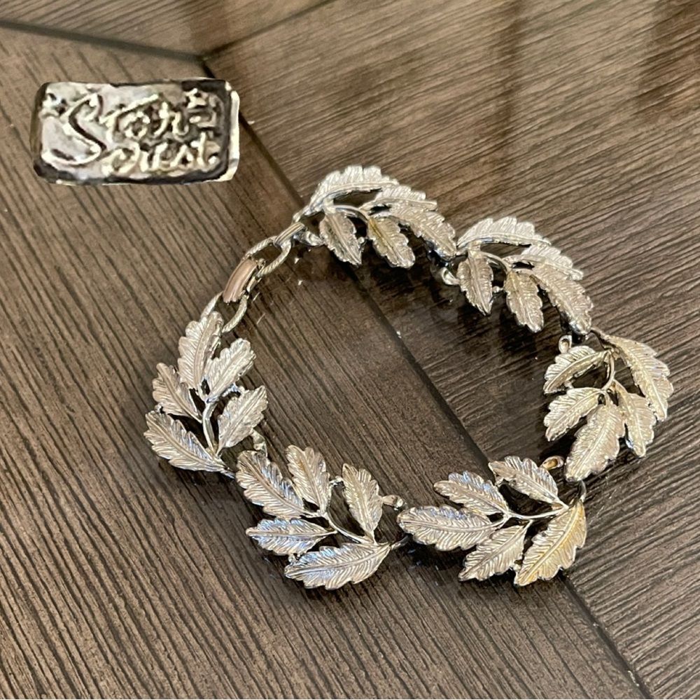 Vintage STAR - StarCraft Silver-tone Leaf Bracelet 7 1/4”